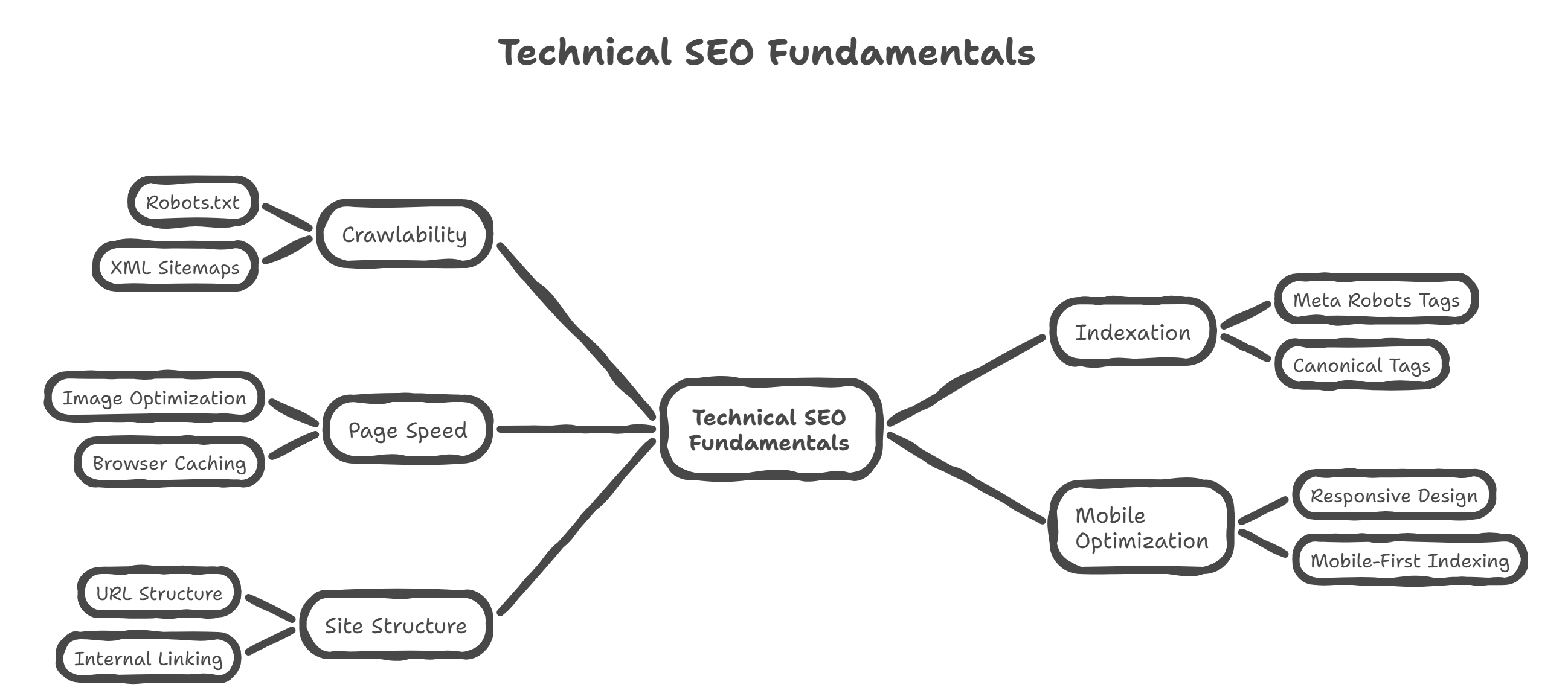 Technical SEO fundamentals overview diagram